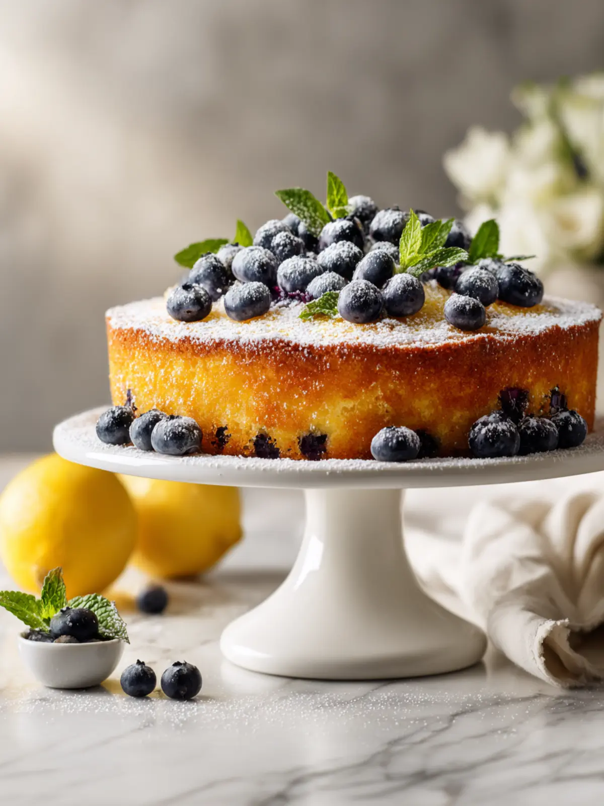 =No-Bake Lemon Blueberry Cake First Image
