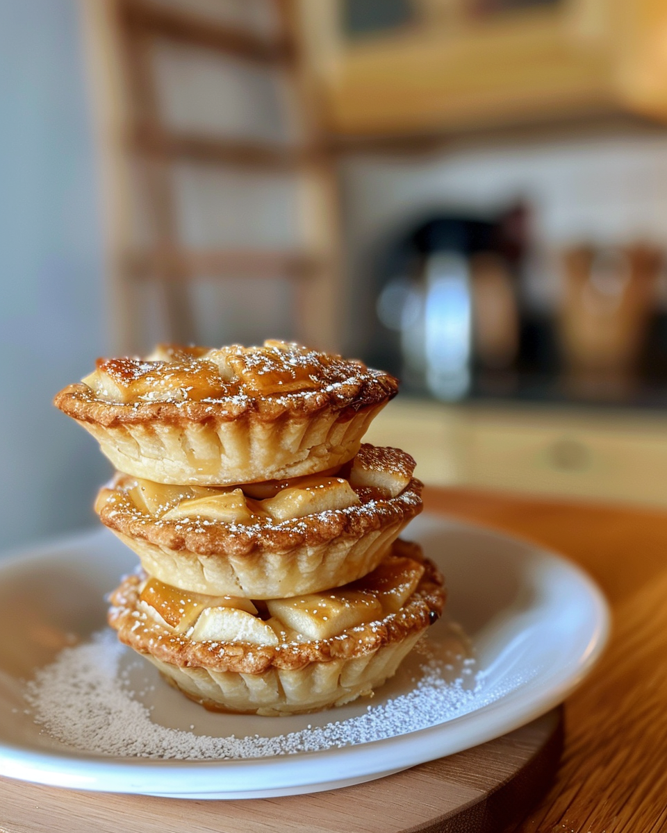 Delicious mini apple pies fresh out of the pressure cooker, steam rising